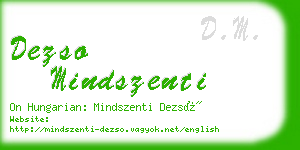 dezso mindszenti business card